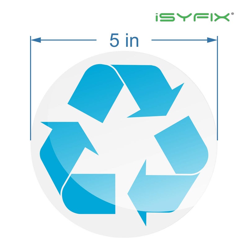 iSYFIX Recycle Sticker for Trash Can â€“6 Pack 5 inch- Premium Self-Adhesive Vinyl, Laminated for Weatherproof, UV Resistant, Perfect Label Stickers for containers, Ideal Sign for Home, Office, Kitchen - Image 2